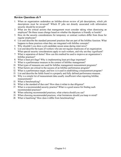 Chapter 9 Review Questions Review Questions Ch 9 When An Organization