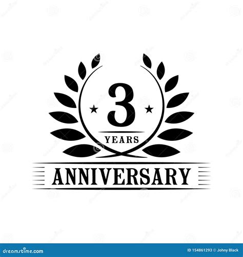 3 Years Anniversary Celebration Logo 3rd Anniversary Luxury Design