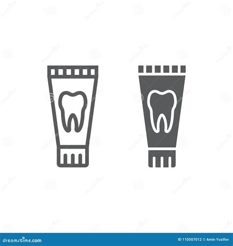 toothpaste tube line and glyph icon stomatology stock vector illustration of mouthwash