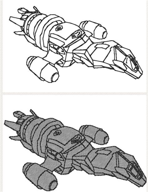 Firefly Serenity Spaceship Machine Embroidery Design Two Etsy