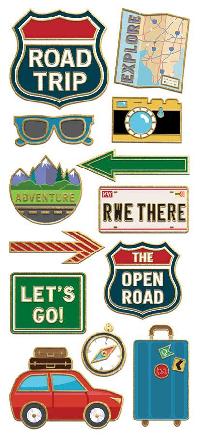 Paper House Productions Stickypix Road Trip Faux Enamel Stickers With