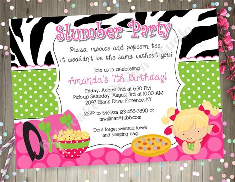 Whether you're planning a business event or a family party, the invitations you send have to strike a chord starting the design process with one of adobe spark's invitation templates speeds up the entire process. Slumber Party Invitation, invite, Sleepover Birthday Party CHOOSE YOUR GIRL | Slumber party ...
