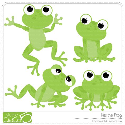 Kiss The Frog Digital Clip Art Commercial Use Clipart