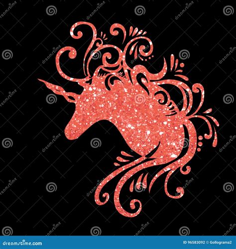 Red Unicorn Head Eps Unicorn Vector Fantasy Unicorn Glitter Unicorns