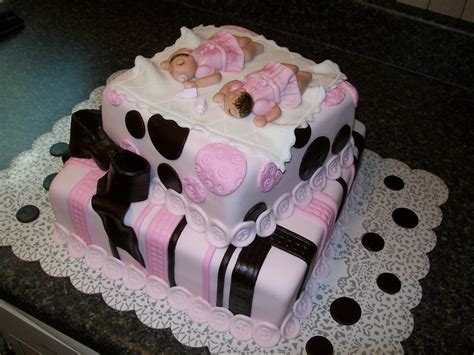 Twin Girls Baby Shower Cake Twin Girls Baby Shower Cake