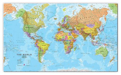 Maps International Huge Framed Political World Mapframed Maps Wall Map