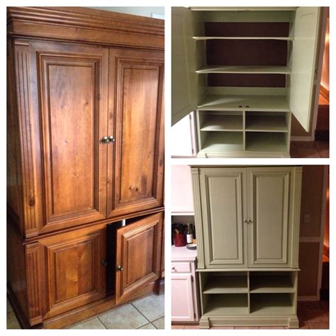The design that integrates the cabinet and the tv background is flexible, and you may also like: Turn an old tv armoir into a cute kitchen pantry #diy ...