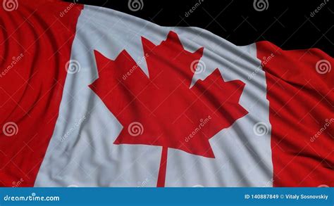 3d Rendering Of A Canadian Flag The Flag Develops Smoothly In The Wind