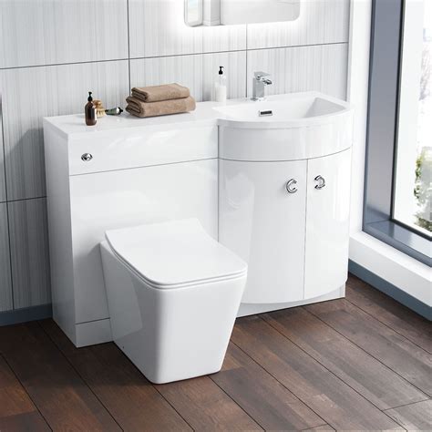 1100 Mm Basin White Rh Vanity Unit And Wc Toilet Sink Cabinet