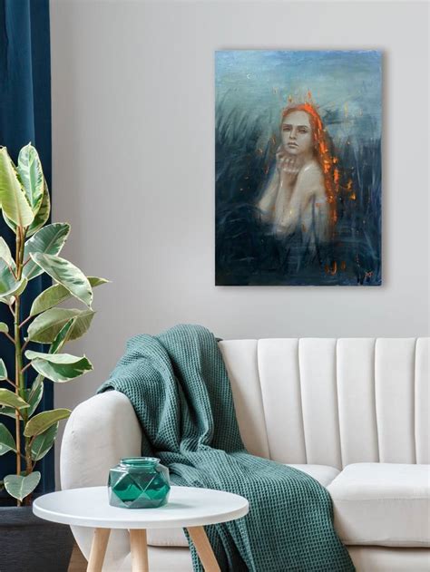 Red Haired Naked Woman Original Oil Painting For Bedroom Painting By