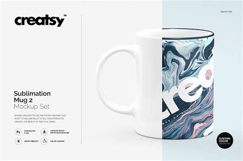 Download Sublimation Mug 2 Mockup Set | Sublimation mugs, Graphic design studios, Mugs