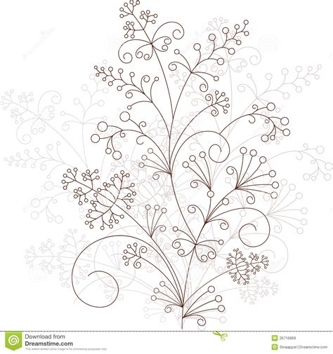 Diseño Floral Del Vector Ornamento Herboso Ilustración Del Vector