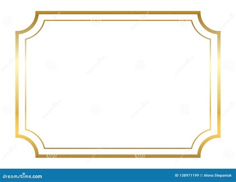 Gold Frame Beautiful Simple Golden Style Stock Vector Illustration 26a