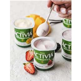 Activia Danone Probiotic Yoghurt No Added Sugar Strawberry G X Pack Woolworths