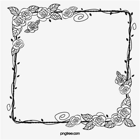 A Black And White Drawing Of Roses On A Square Frame With The Word Love