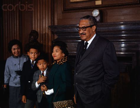 When he announced his retirement from the supreme court, he was asked how he would. Thurgood Marshall stands with his family