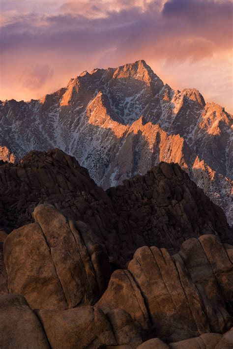 Lone Pine Peak In The Eastern Sierras Catches First Light 4907x7358