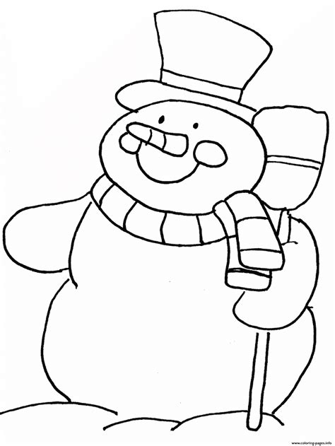 Winter Smiling Snowman 1812 Coloring Page Printable