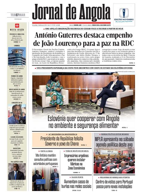 Jornal De Angola Terça 07 De Março De 2023
