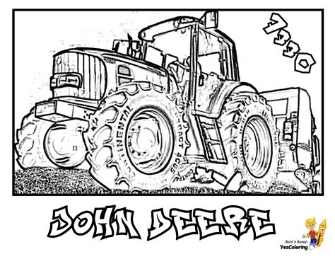 Daring John Deere Coloring | Free | John Deere | Tractor Coloring