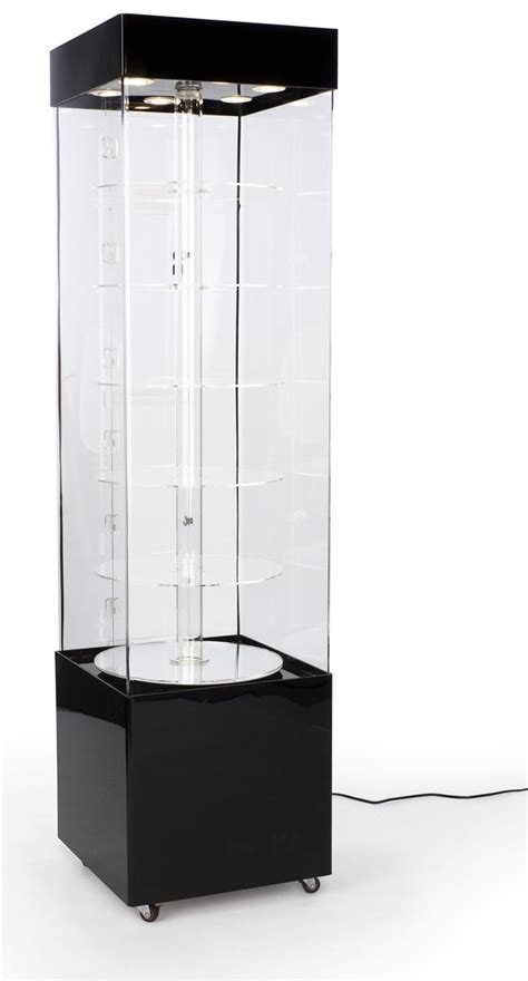 Pop acrylic displays, sign holders, jewelry cases, retail displays, plexi easels, earring displays, wall cases, sport display cases, showcases, slatwall, acrylic stand and risers. Rotating Display Case - Acrylic, 72" Height