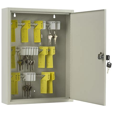 Displays2go Locking Key Box Cabinet 60 Hooks Wall Mounted Includes