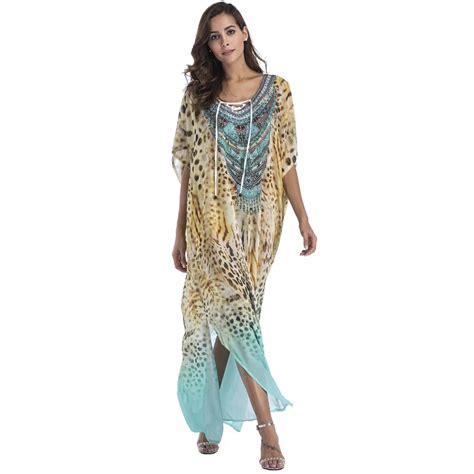 Plus Size Chiffon Fashion Print Bohemian Long Maxi Dress Boho Clothing 2018 Summer Sundress