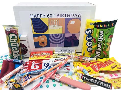 Buy Woodstock Candy 60th Birthday T Box Of Retro Nostalgic Candy For A 60 Year Old Man Or