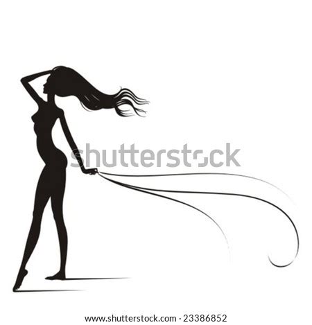 Silhouette Of A Nude Woman With A Waving Veil On Hands Easy To