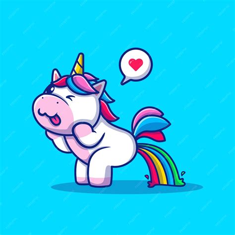 Premium Vector Cute Unicorn Poop Rainbow Cartoon Vector Illustration