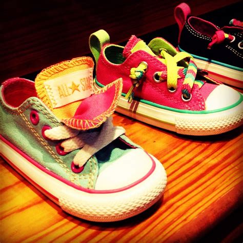 There's cool, and then there's converse cool. Baby Converse Love the funky colors..very cute | Cute baby ...