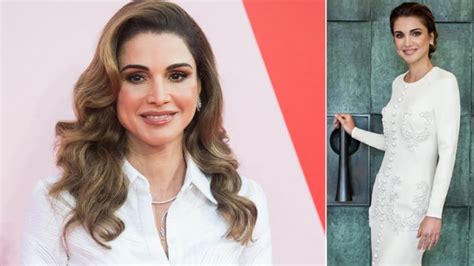 Queen Rania Of Jordan Stuns In Intricate White Gown For Beautiful 50th Birthday Portrait The