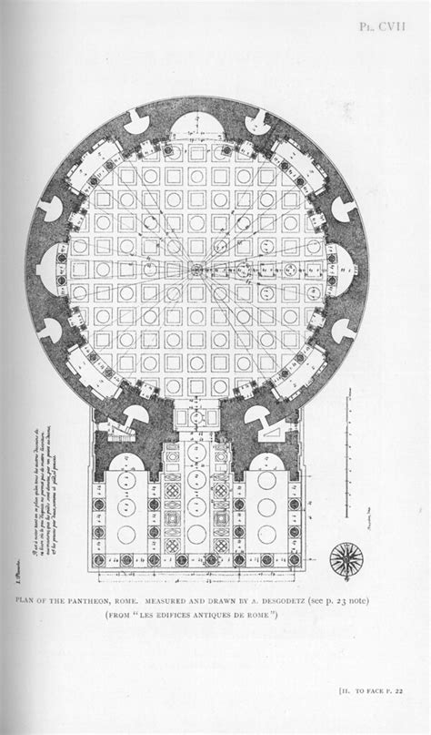 The number of doric columns in the outer colonnade (8x17) was unusual for a greek temple. Pantheon (Rome): Plan | Other title: Pantheon (Rome, Italy ...