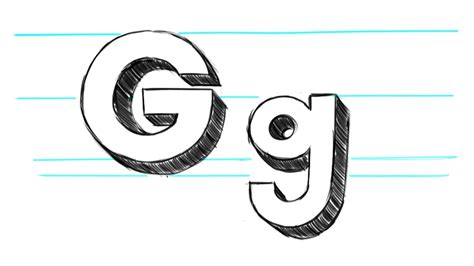 How To Draw 3d Letters G Uppercase G And Lowercase G In 90 Seconds
