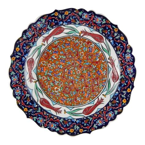 Multicolor Hand Made Turkish Ceramic Plate Traditional Turkish Iznik