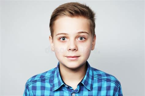 Little Boy In Blue Shirt Stock Photo Image Of Pretty 56682166
