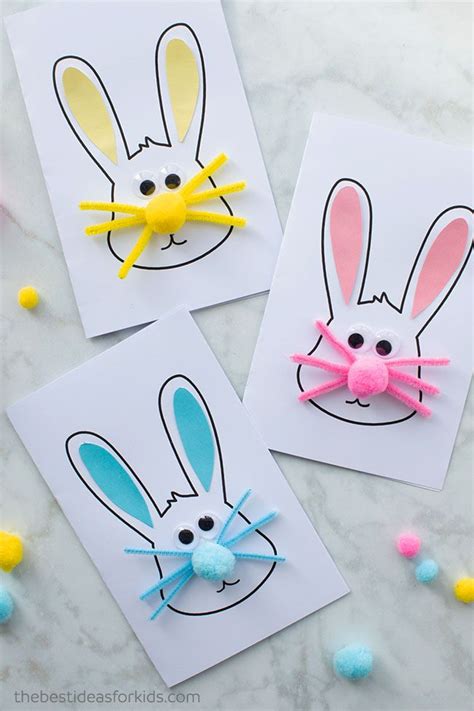 Easter Bunny Card Easy Easter Crafts Easter Crafts Bunny Crafts