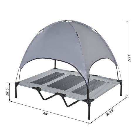 An elevated dog bed applies the same logic as an ordinary bed. Elevated Pet Bed w/ Canopy Outdoor Covered Raised Dog Cot ...