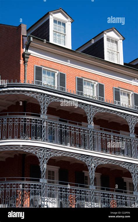 Elaborate Wrought Iron Balcony Railings Of The Royal Sonesta Hotel In