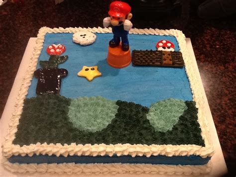 If you're making a mario cake for your brother, he might enjoy a more nostalgic cake featuring old images or vintage consoles. Mario/yellow cake/ buttercream frosting | My dessert ...