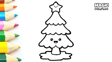 Cómo dibujar un arbol de forma fácil para niños. Pintar Dibujos navideños | Dibujar y colorear árbol de ...