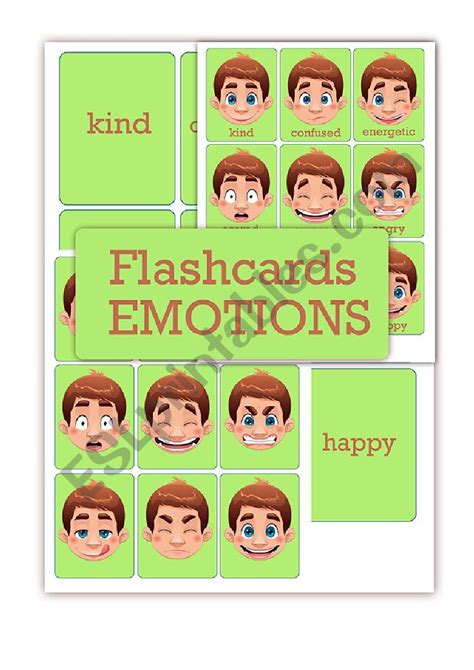 Feelings And Emotions Flashcards Esl Worksheet By Olynj