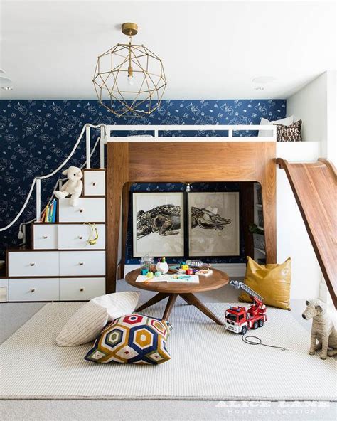 Why climb down from your bed when you can slide? Modern Kid Loft Bed with Slide - Contemporary - Boy's Room