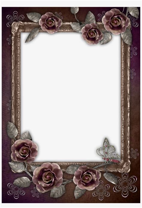 Download Portrait Frame Photoshop Clipart Borders And Brown Flower