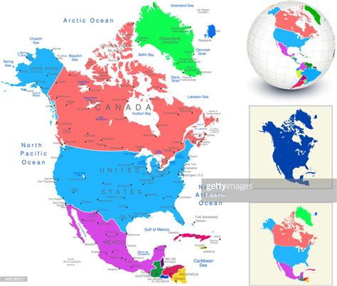 Vector World Map Geography Of North America Vector Art Getty Images