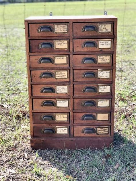 Vintage apothecary cabinet 30 drawers farmhouse industrial tool box jewelry etc. Vintage cabinet apothecary cabinet farmhouse decor wood ...