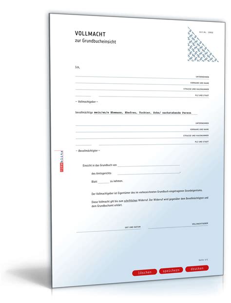 Auch, wenn eine private vollmacht sicher nicht wie ein formular aussehen muss, damit sie wirksam ist, sollte man es doch möglichst vermeiden, solche urkunden mit der hand zu schreiben. Vollmacht Grundbucheinsicht | Muster zum Download