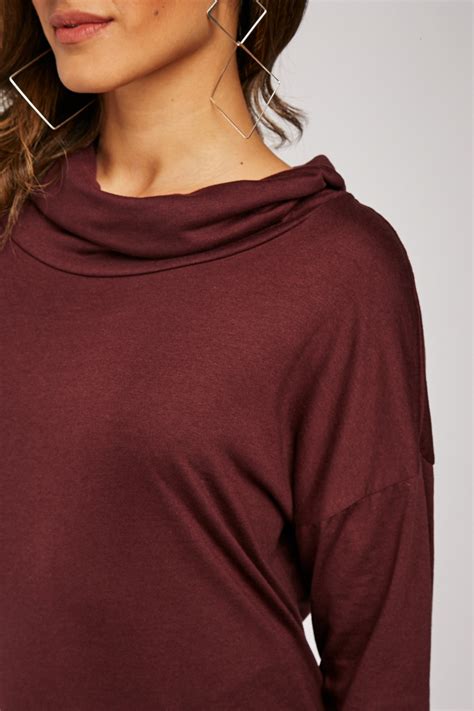 Slouchy Neck Plain Top Just 7