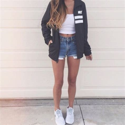 Jacket Nike Black Stripes Shorts White Summer Swag Windbreaker