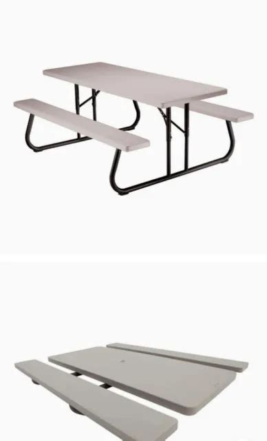 Lifetime 22119 High Density Polyethylene Folding Picnic Table 6 Feet Putty 14800 Picclick